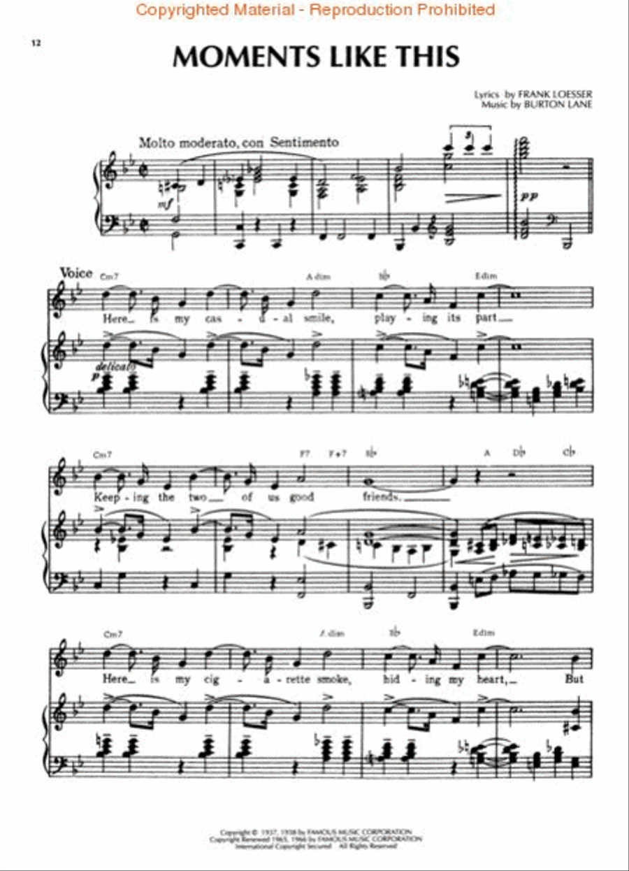 The Songs Of Burton Lane Piano, Vocal, Guitar scores gallery preview page 3