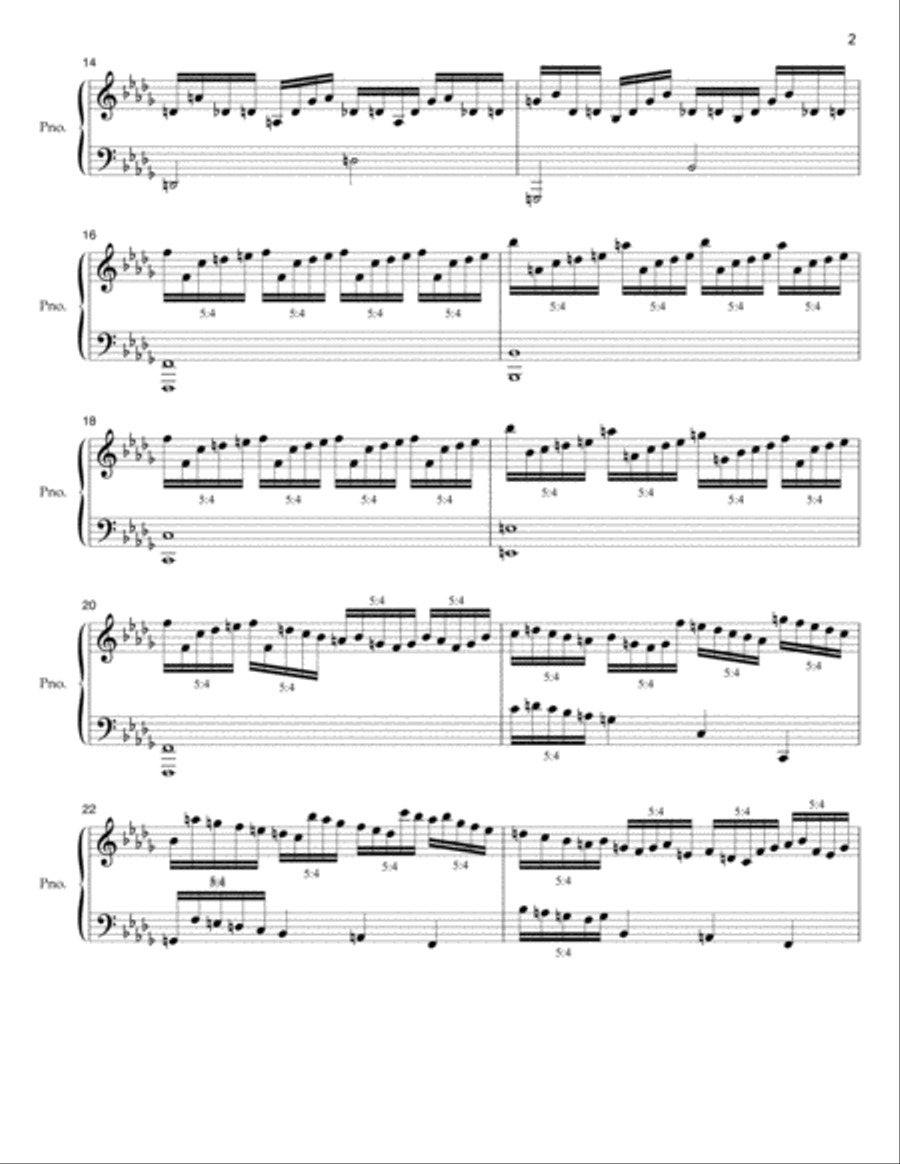 Super Mario Fugue Piano Solo scores gallery preview page 2