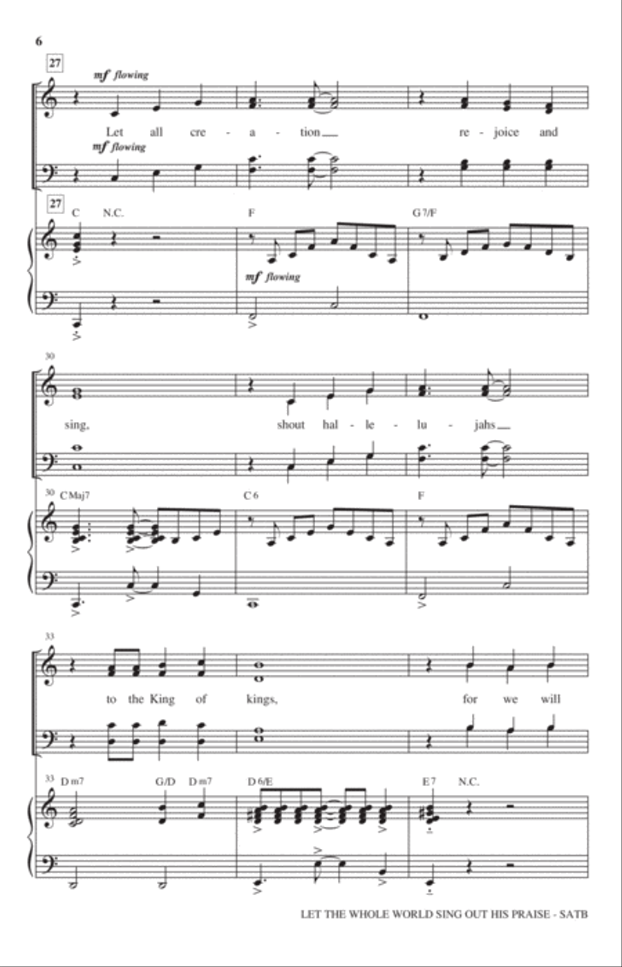 Let The Whole World Sing Out His Praise 4-Part scores gallery preview page 4