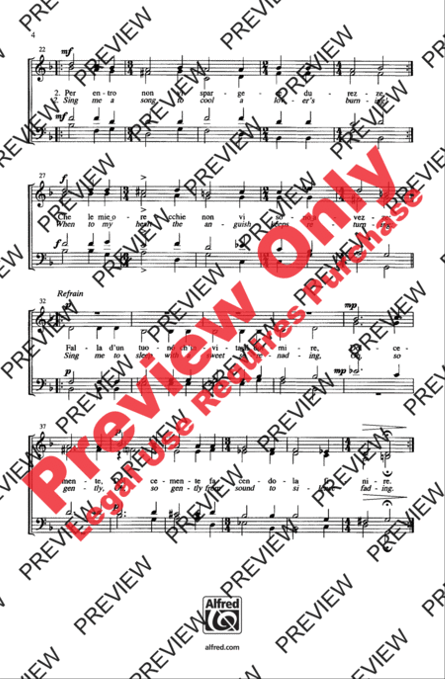 Fa Una Canzona 4-Part scores gallery preview page 3