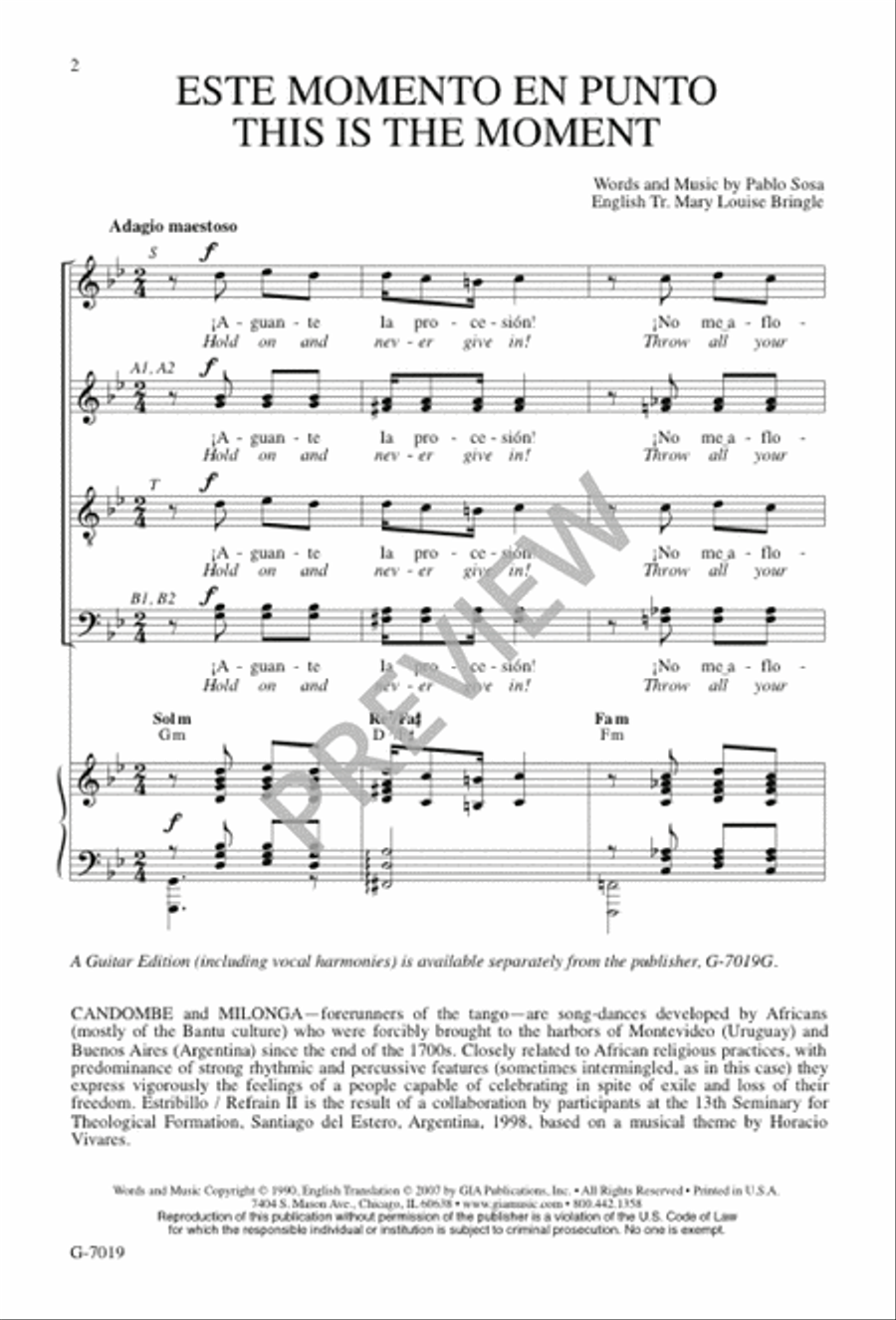 Este momento en punto / This Is the Moment Choir scores gallery preview page 2