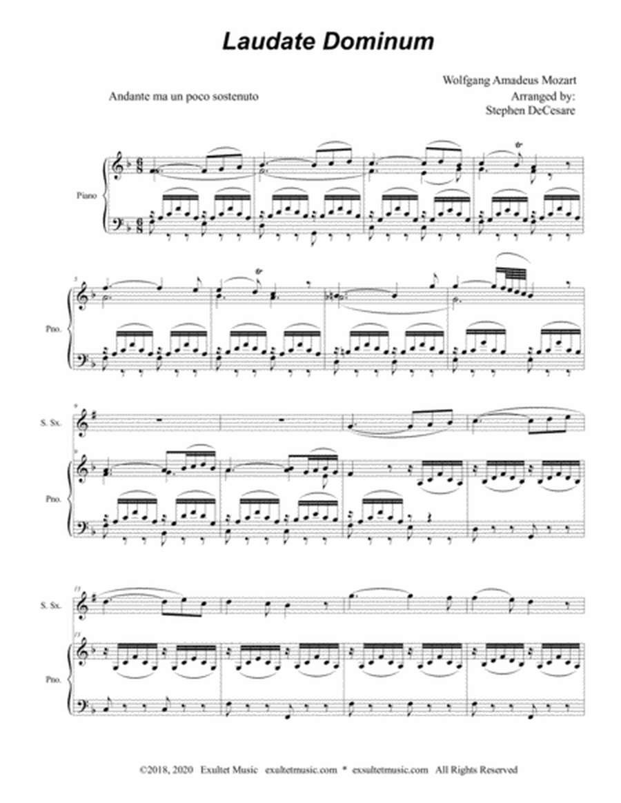 Laudate Dominum (for Soprano Saxophone - Piano Accompaniment) image number null