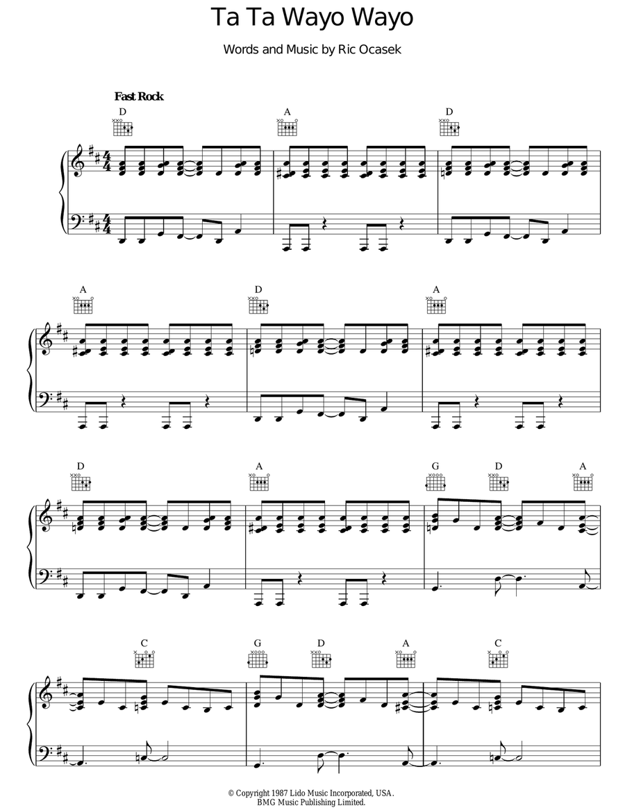 Ta Ta Wayo Wayo Ta Ta Wayo Wayo Acoustic Guitar scores gallery preview page 1