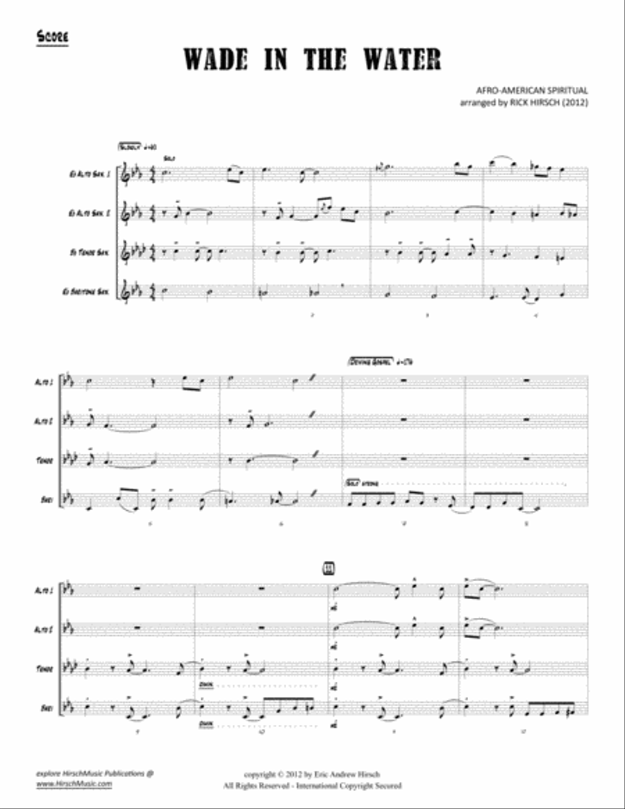 Wade in the Water Woodwind Quartet scores gallery preview page 2