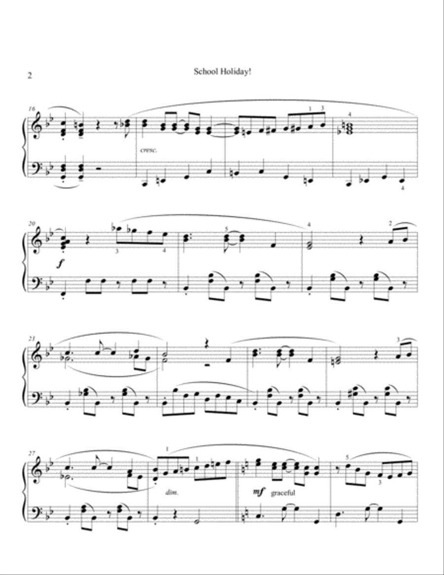School Holiday! Piano Solo scores gallery preview page 2