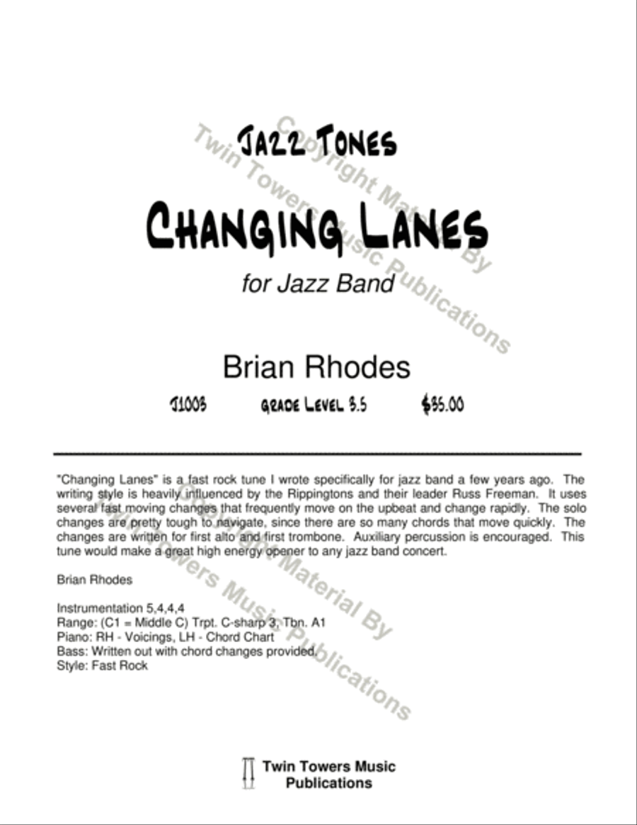 Changing Lanes Changing Lanes Jazz Ensemble scores gallery preview page 2