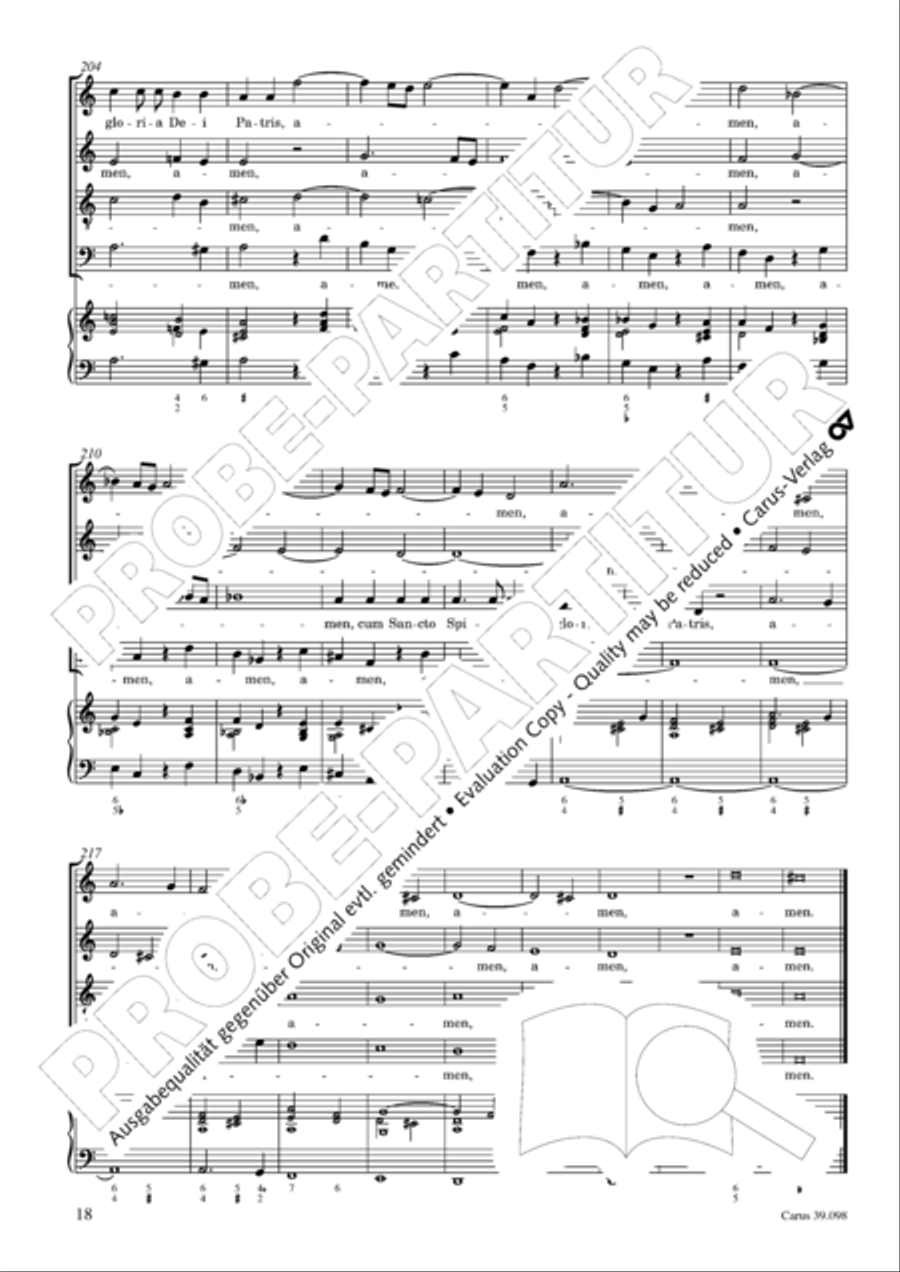 Missa brevis 4-Part scores gallery preview page 19