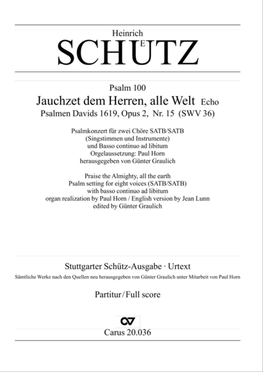Shout to the Lord, all the earth (Jauchzet dem Herren, alle Welt) 4-Part scores gallery preview page 2