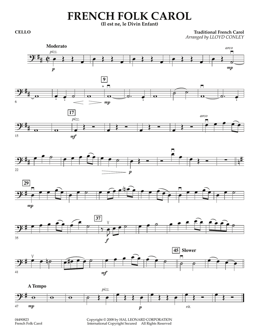 French Folk Carol - Cello Orchestra scores gallery preview page 1