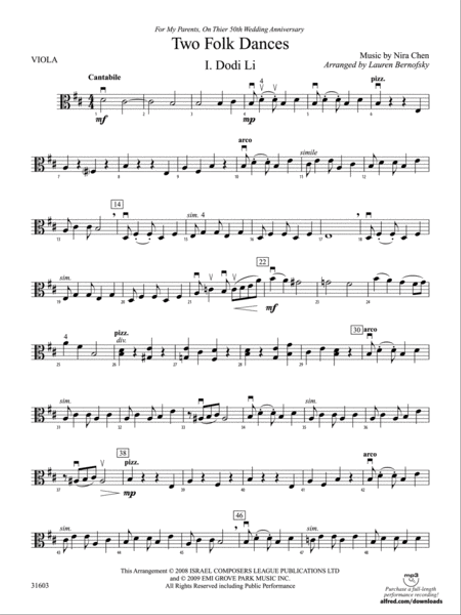 Two Folk Dances: Viola Two Folk Dances: Viola String Orchestra scores gallery preview page 1
