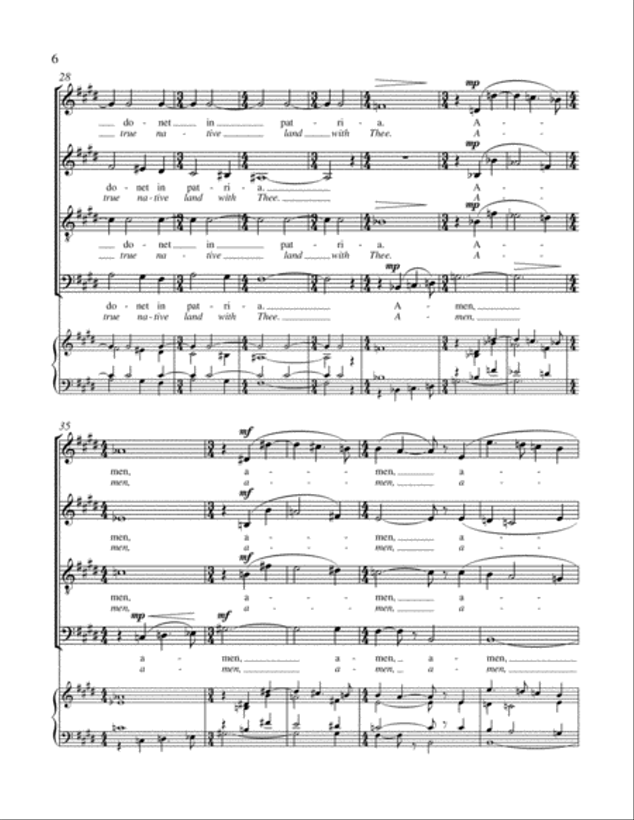 Two Hymns in Honor of the Blessed Sacrament: O Salutaris hostia- Tantum Ergo 4-Part scores gallery preview page 6