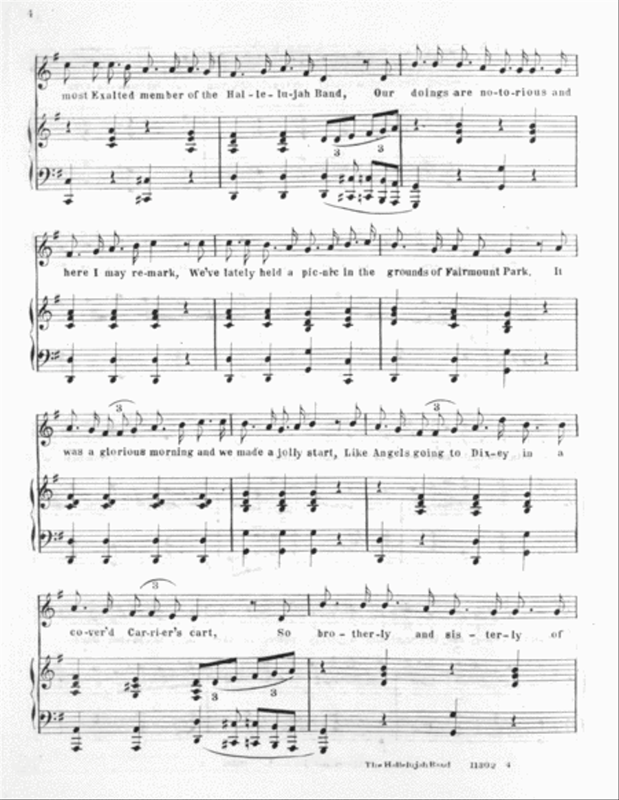 Comic Songs. Hallelujah Band Voice scores gallery preview page 3