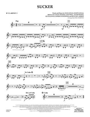 Sucker (arr. Paul Murtha) - Bb Clarinet 3
