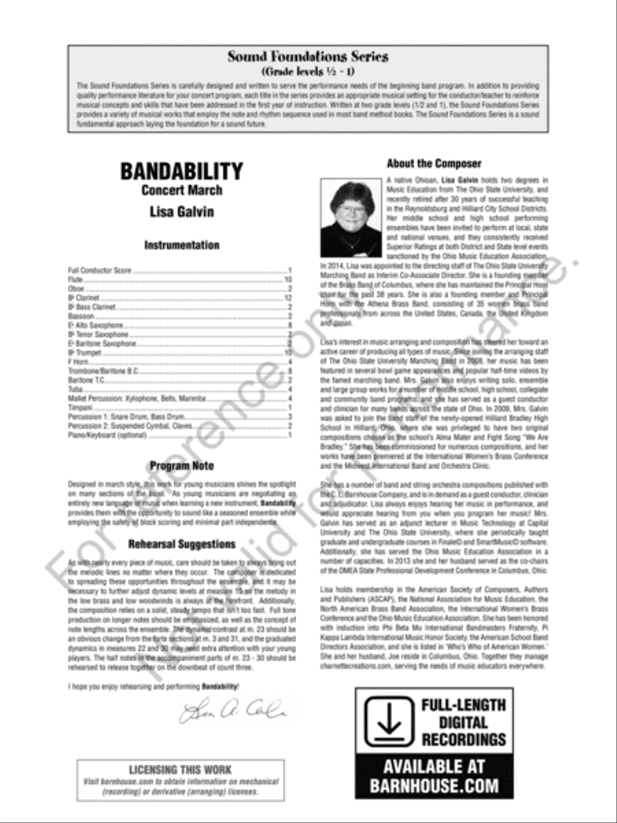 Bandability Concert Band scores gallery preview page 3
