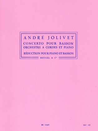 Andre Jolivet - Concerto Pour Basson, Orchestre A Cordes Et Piano (version Pour Piano