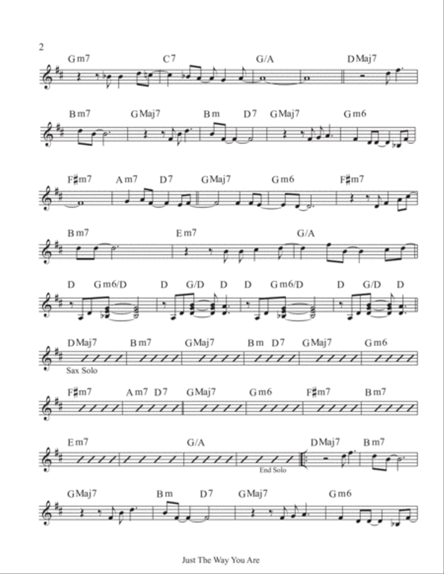 Just The Way You Are Piano, Vocal, Guitar scores gallery preview page 2