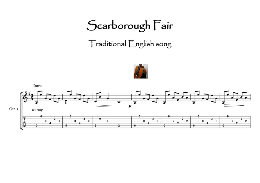 Scarborough Fair Guitar trio image number null