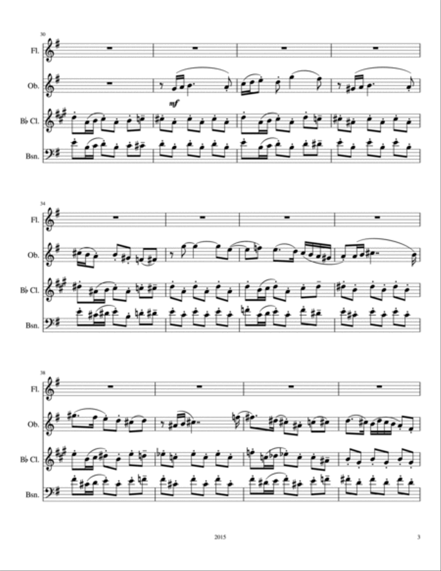 Suite for Woodwind Quartet in G Major Woodwind Quartet scores gallery preview page 3
