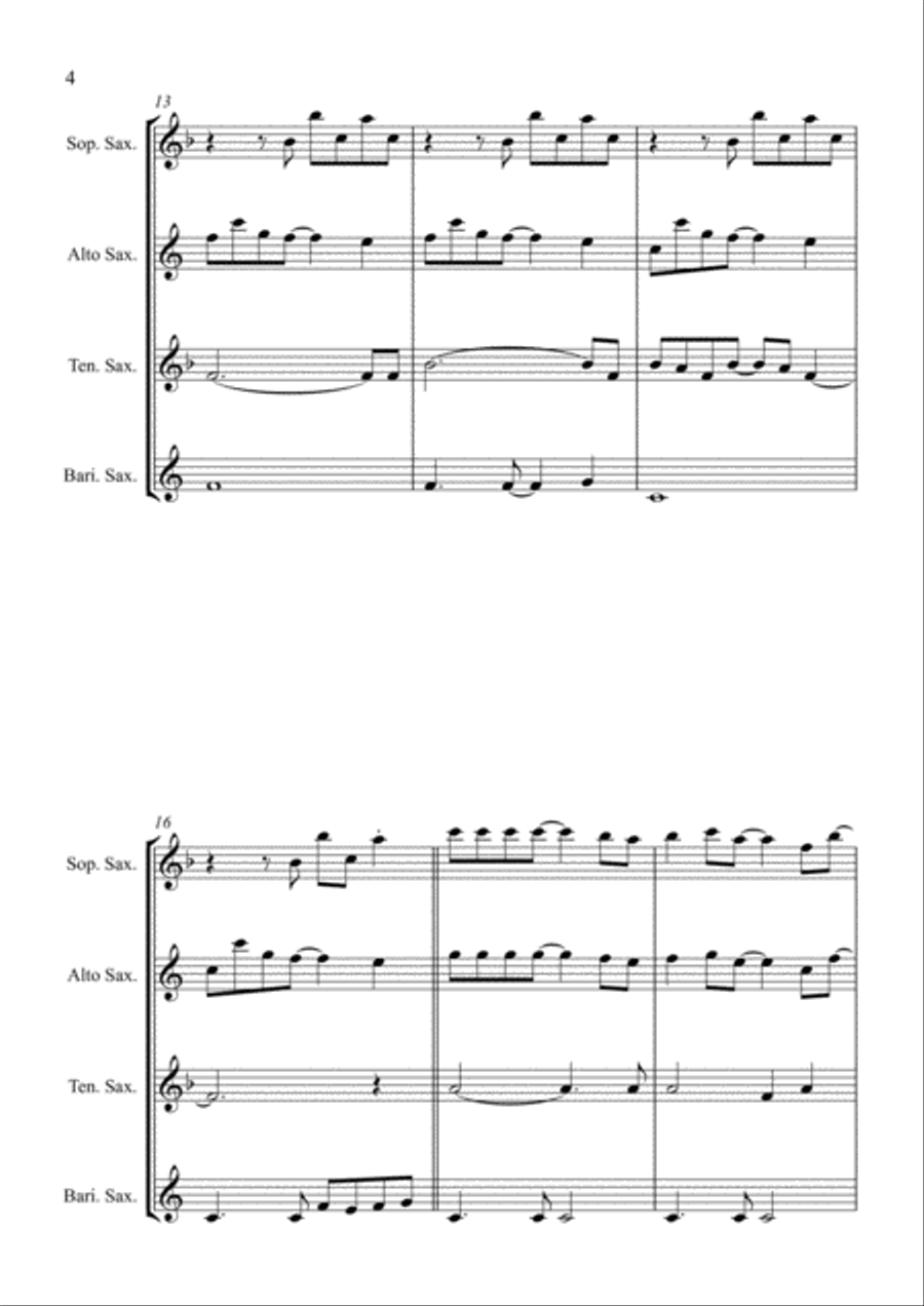 Sweet Child O' Mine Sweet Child O' Mine Saxophone Quartet scores gallery preview page 4