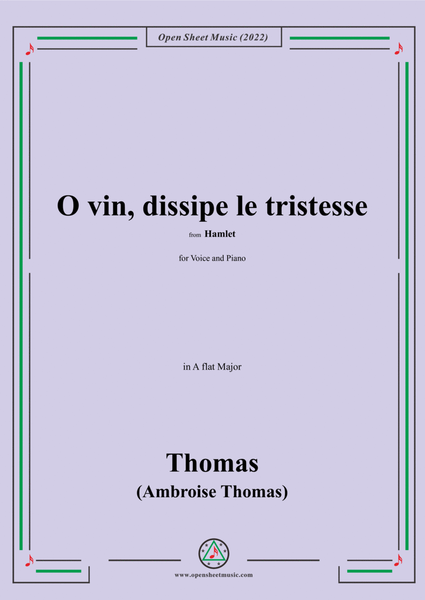 A. Thomas-O vin,dissipe le tristesse,in A flat Major,from Hamlet,for Voice and Piano image number null