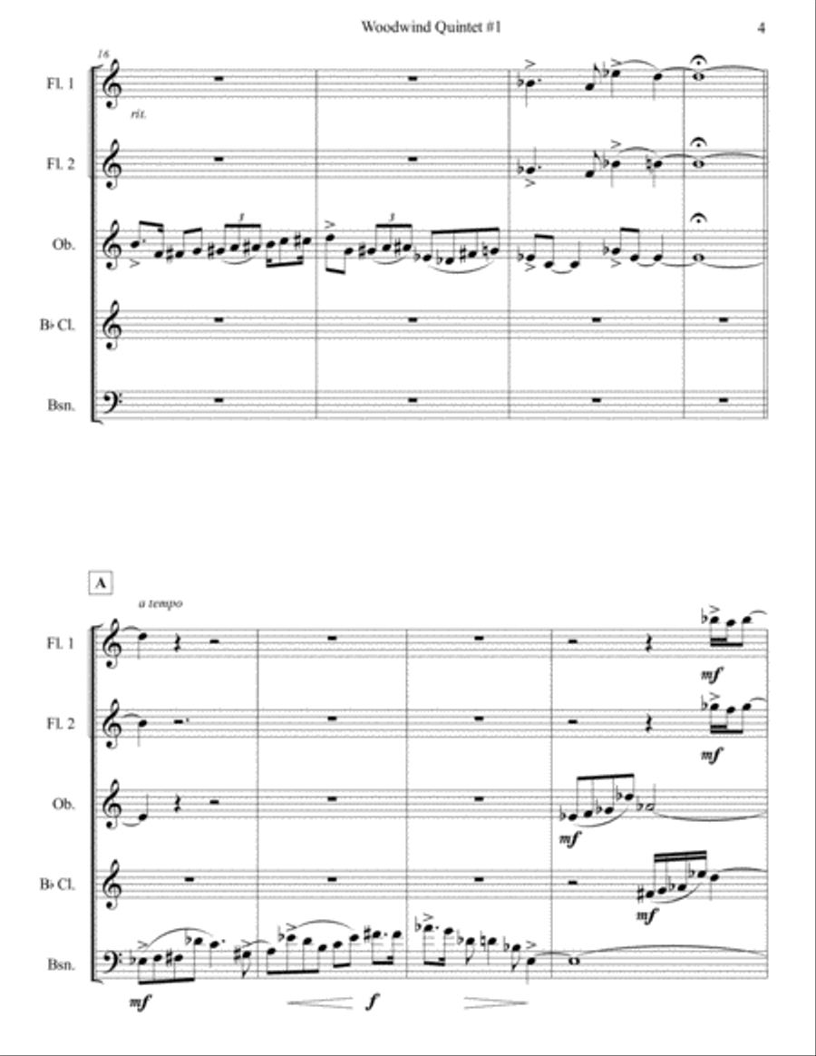 Woodwind Quintet #1 Woodwind Quintet scores gallery preview page 4