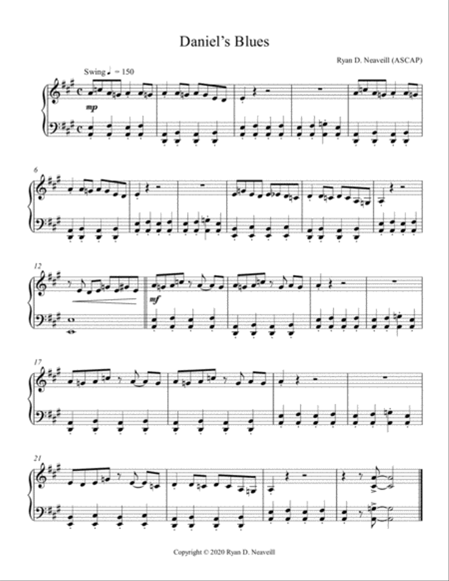 Daniel’s Blues Daniel’s Blues Piano Method scores gallery preview page 1