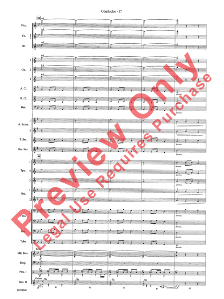 Fantasia for Christmas (based on The Ukrainian Bell Carol) Concert Band scores gallery preview page 20