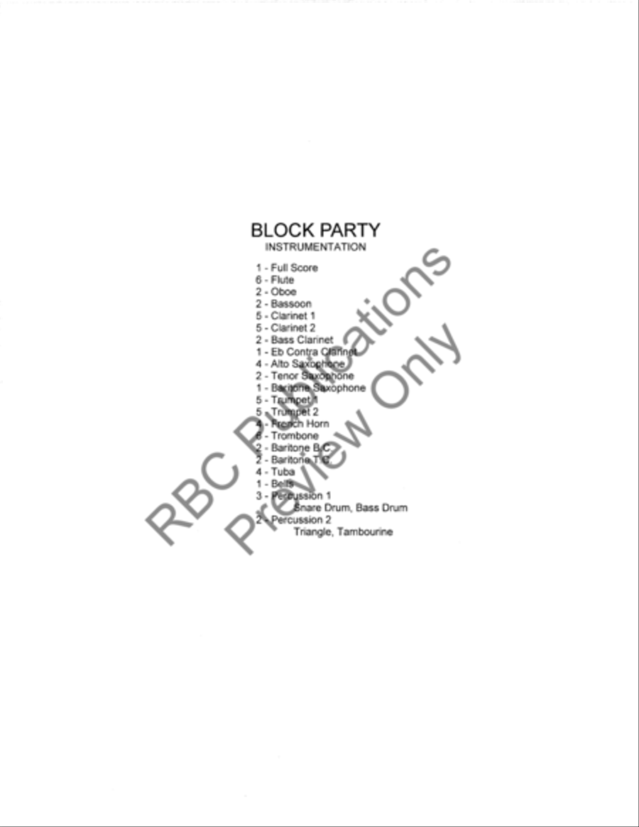 Block Party (Score) Concert Band scores gallery preview page 3