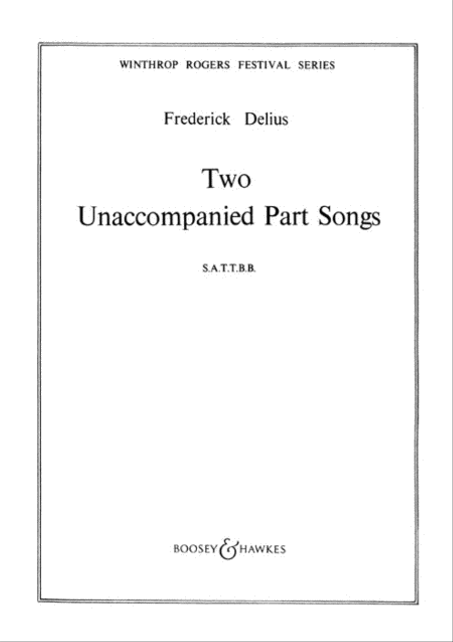 Two Unaccompanied Part Songs A Cappella scores gallery preview page 1