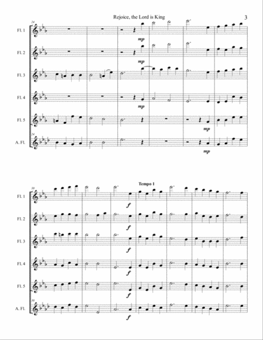 Rejoice, the Lord Is King (Flute Sextet) Flute Choir scores gallery preview page 6