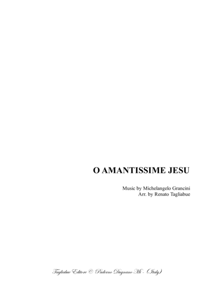 O AMANTISSIME JESU - Grancini M. - For ATB Choir image number null