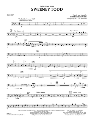 Selections from Sweeney Todd (arr. Stephen Bulla) - Bassoon