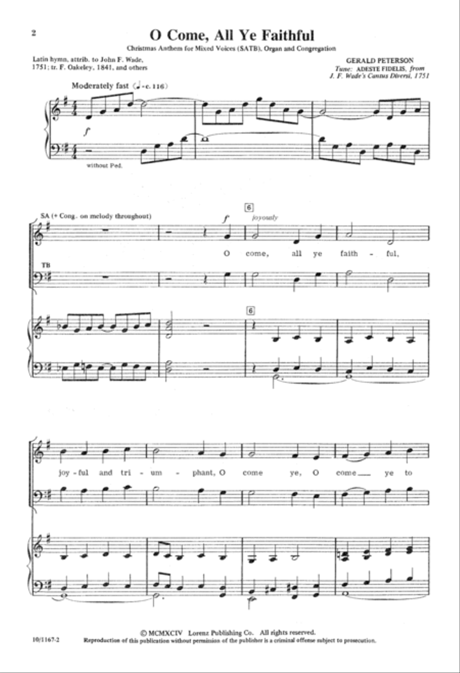 O Come, All Ye faithful O Come, All Ye faithful 4-Part scores gallery preview page 2