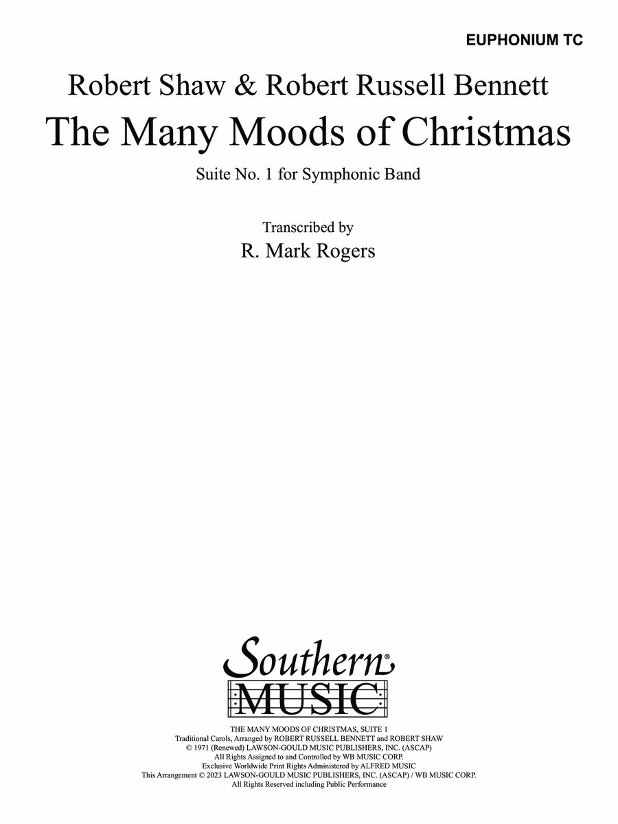 The Many Moods of Christmas: Suite No. 1 - Euphonium TC Concert Band scores gallery preview page 1