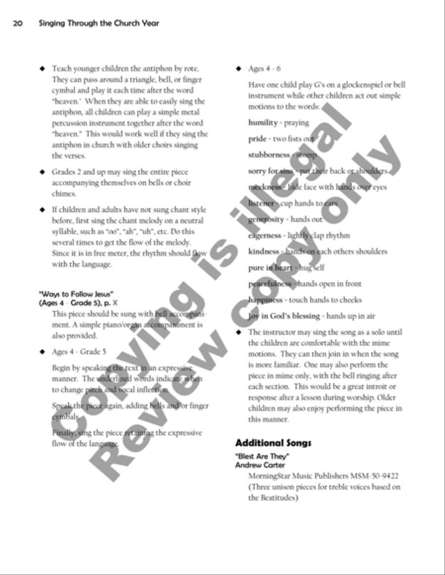 Singing Through the Church Year Children's Choir scores gallery preview page 20