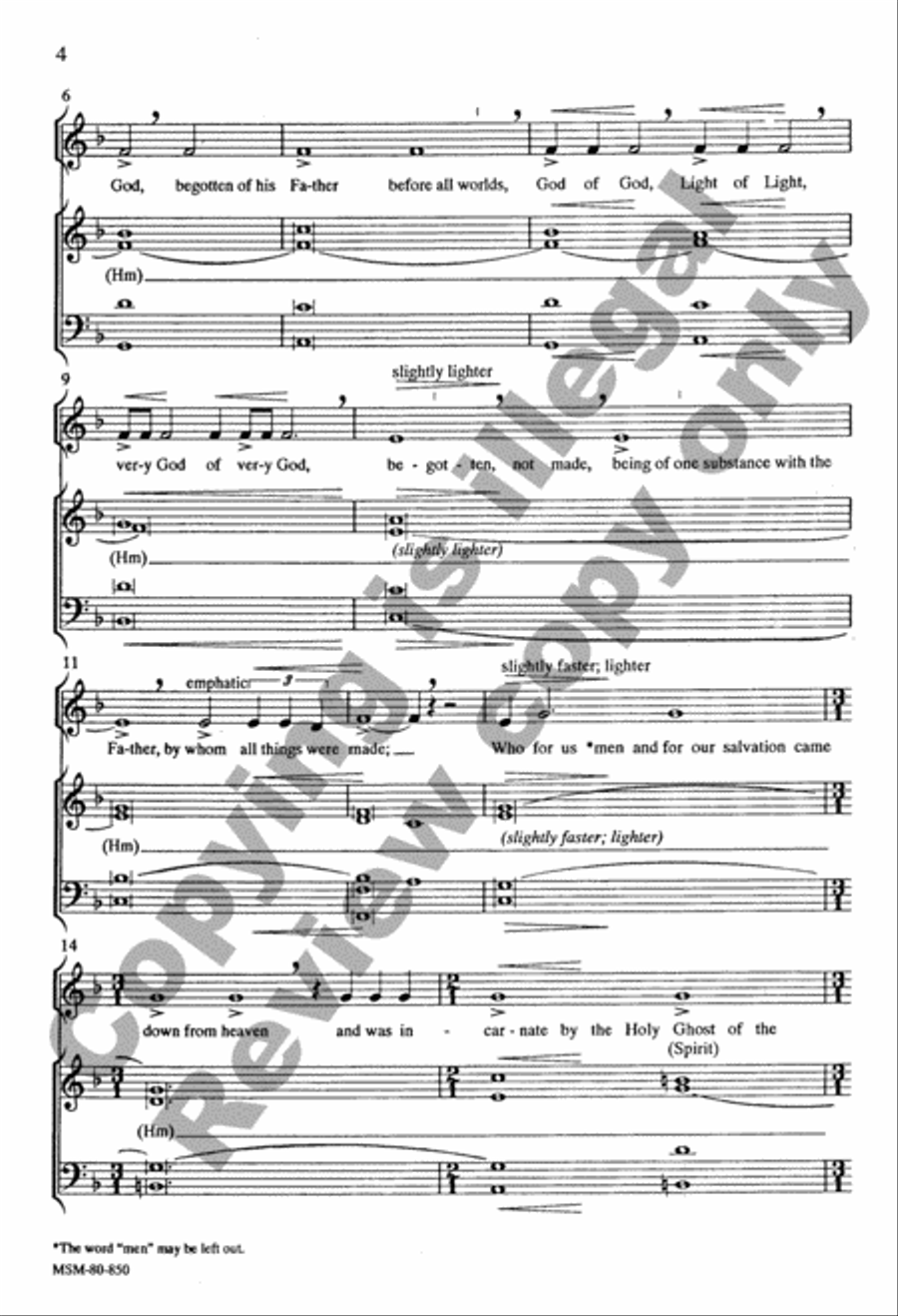 I Believe in One God (Nicene Creed) 4-Part scores gallery preview page 3