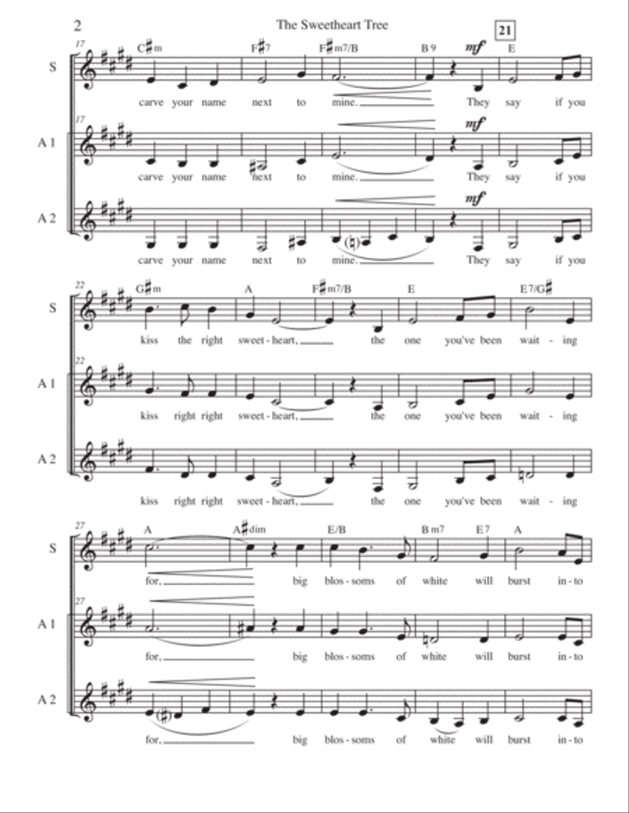 The Sweetheart Tree A Cappella scores gallery preview page 2