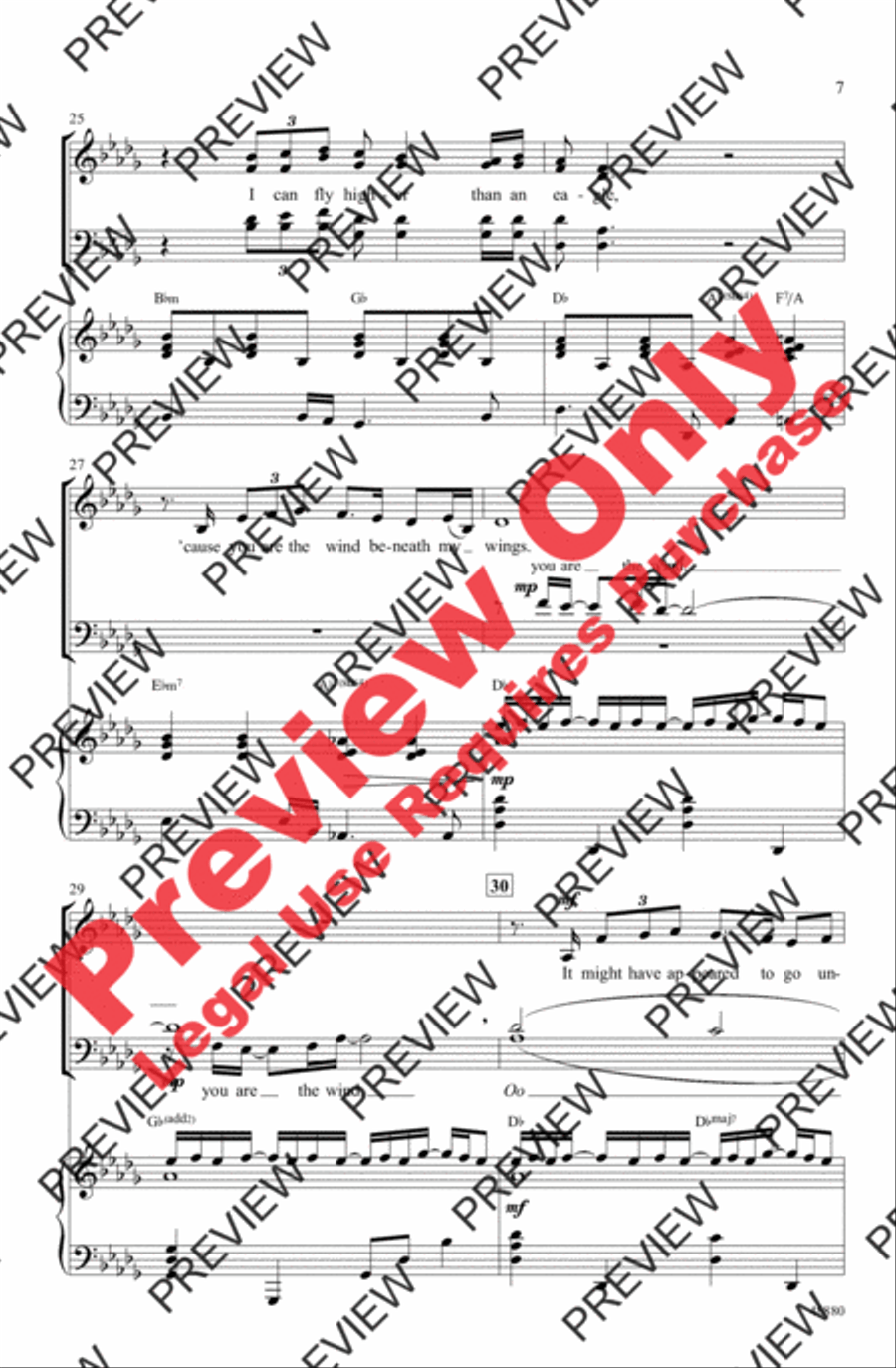 The Wind Beneath My Wings 4-Part scores gallery preview page 6