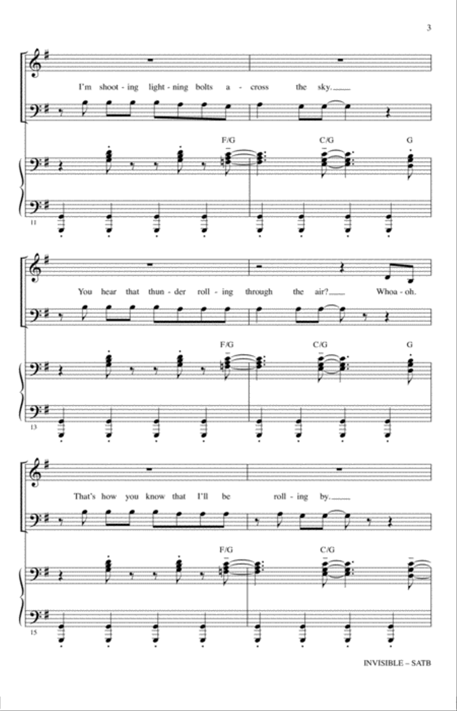 Invisible (arr. Ed Lojeski) 4-Part scores gallery preview page 2