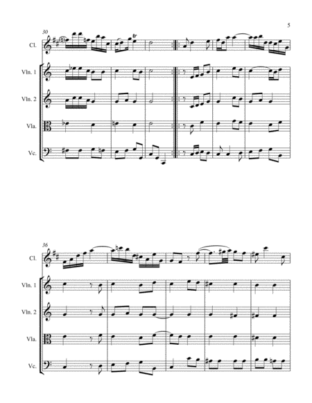 Sonata in A Minor for Clarinet and String Quartet II. Allegro