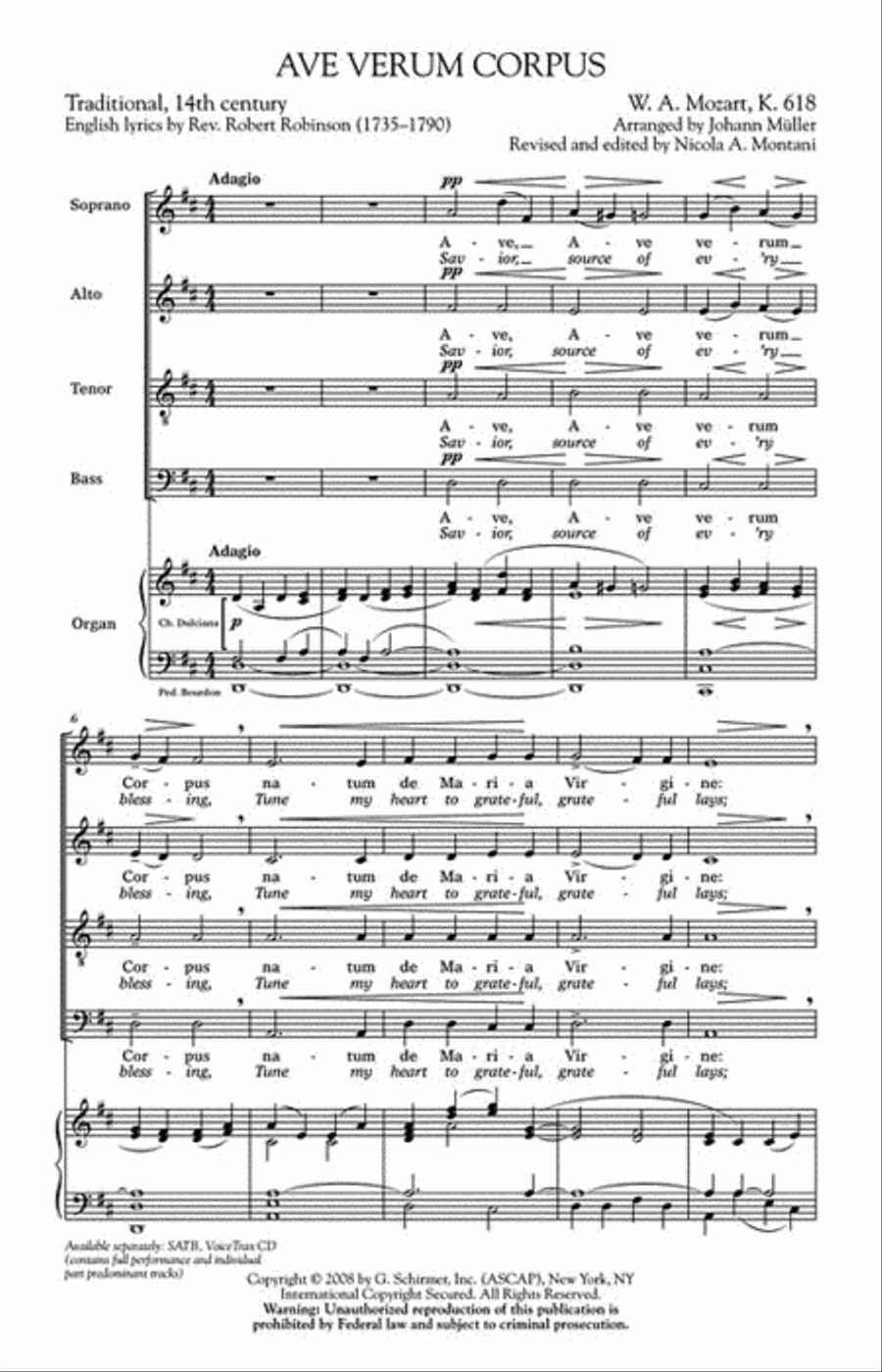 Ave Verum Corpus Choir scores gallery preview page 2