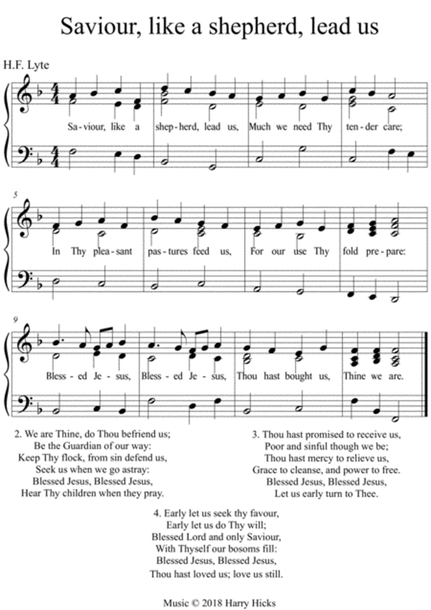 Saviour, like a shepherd, lead us. A new tune to a wonderful old hymn.