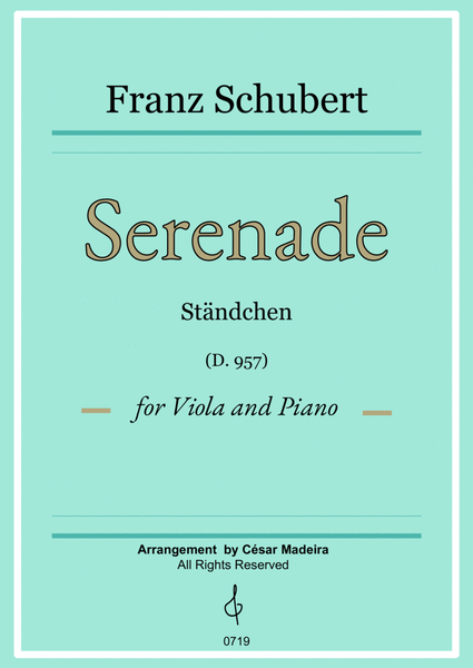 Serenade (D.975) by Schubert - Viola and Piano (Full Score and Parts) image number null