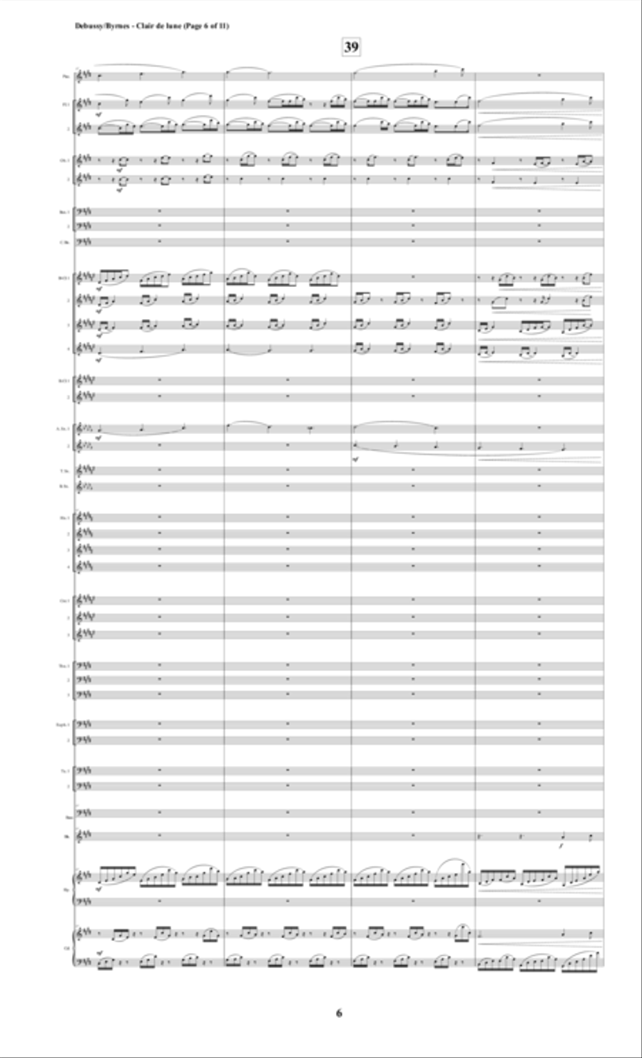 Suite Bergamasque, No. 3 Clair de lune (Symphonic Band) Concert Band scores gallery preview page 6