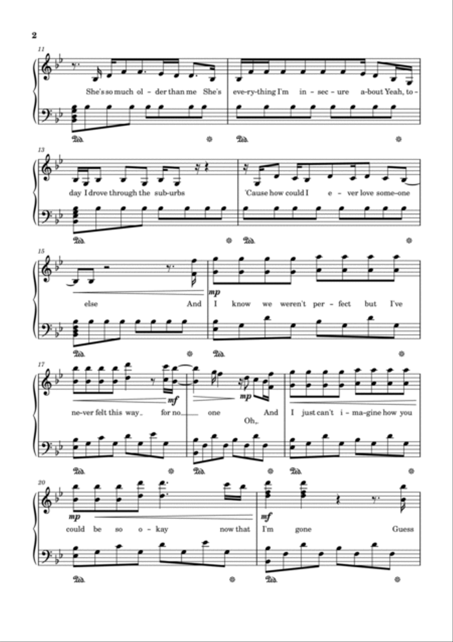 Drivers License Drivers License Piano Solo scores gallery preview page 2