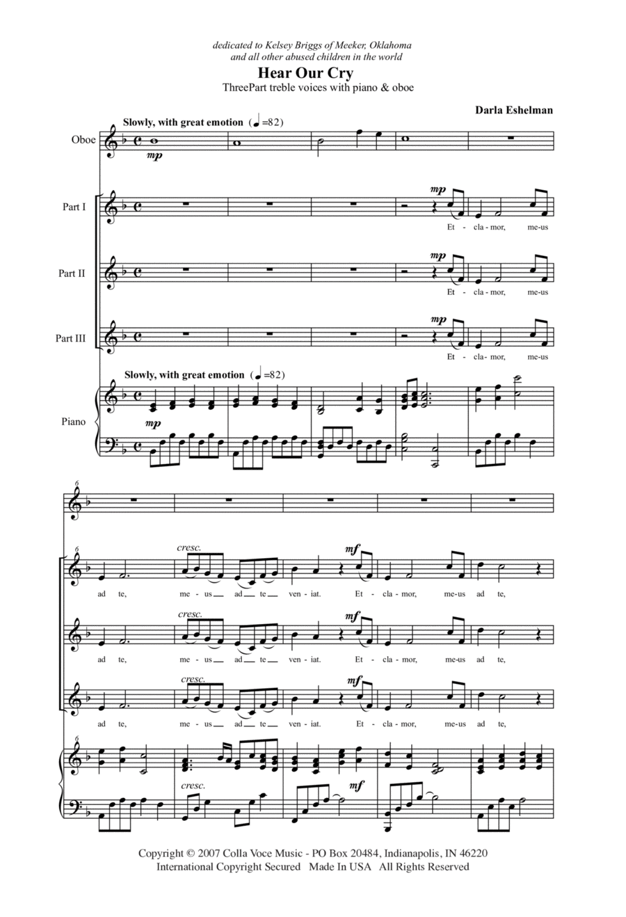 Hear Our Cry SSA scores gallery preview page 1