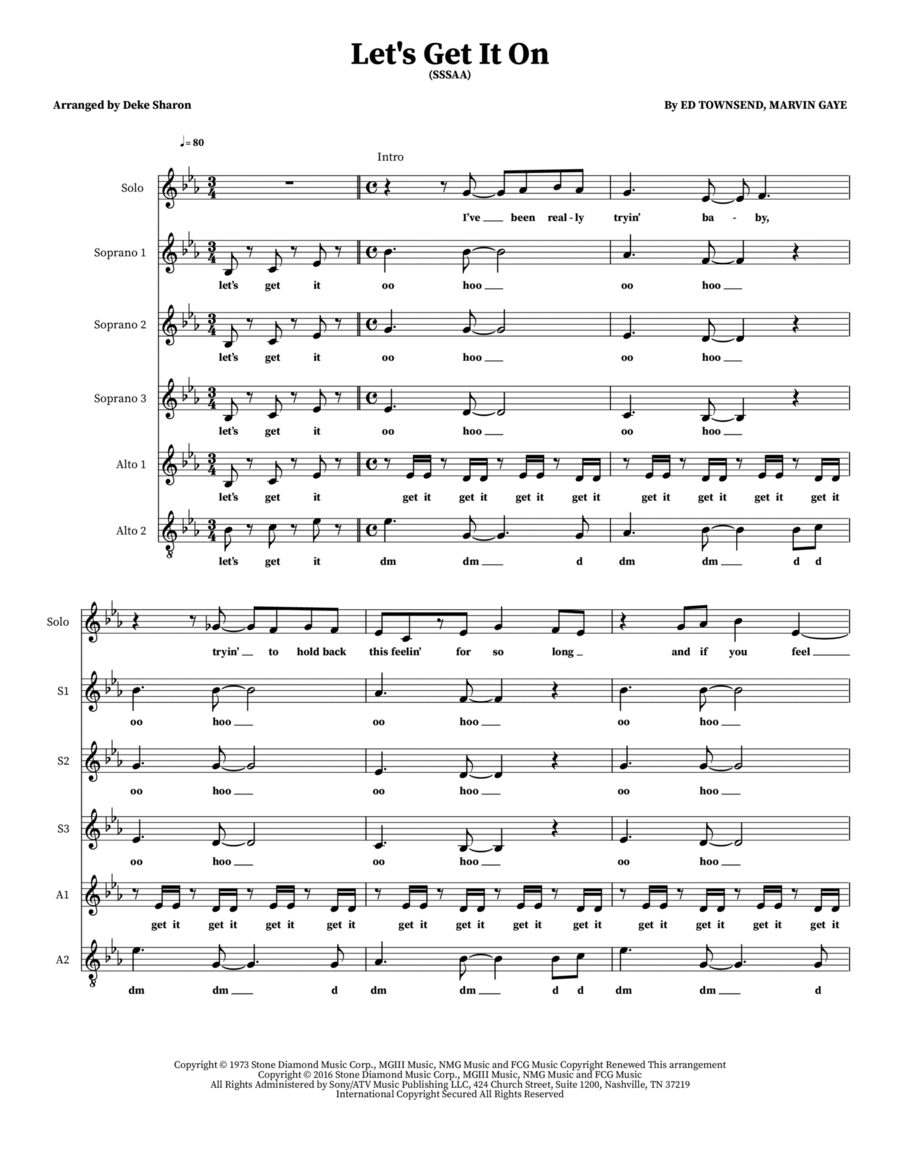 Let's Get It On Choir scores gallery preview page 1