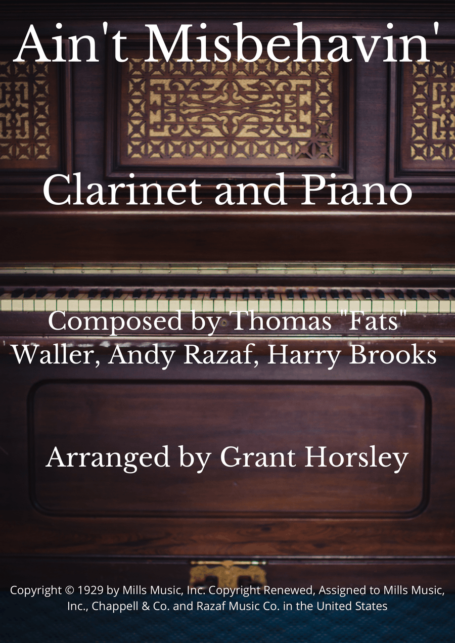 Ain't Misbehavin' B-Flat Clarinet scores gallery preview page 1