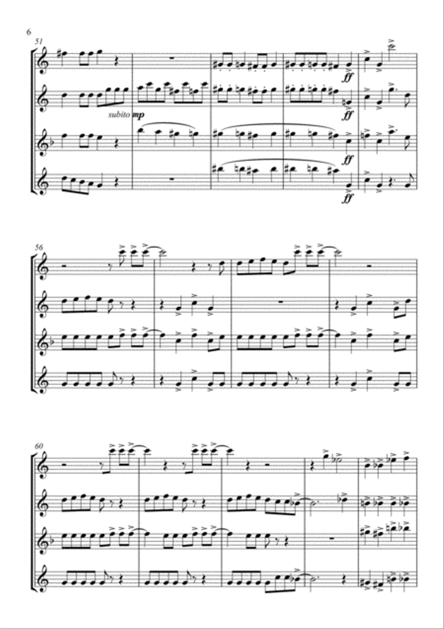 Bohemian Rhapsody Woodwind Quartet scores gallery preview page 6