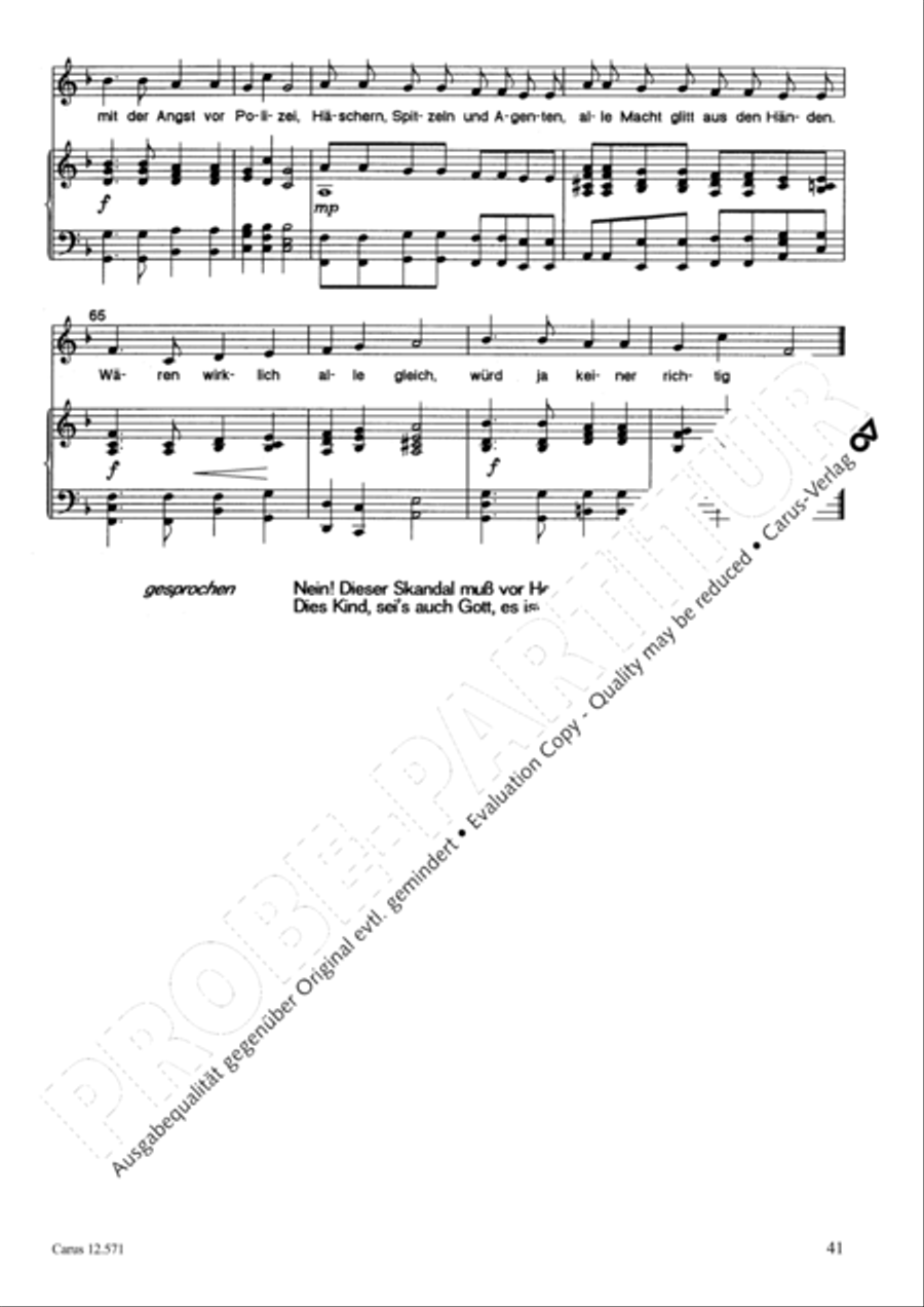 O je, Bethlehem Unison Choir scores gallery preview page 42
